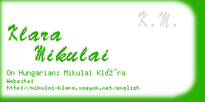 klara mikulai business card